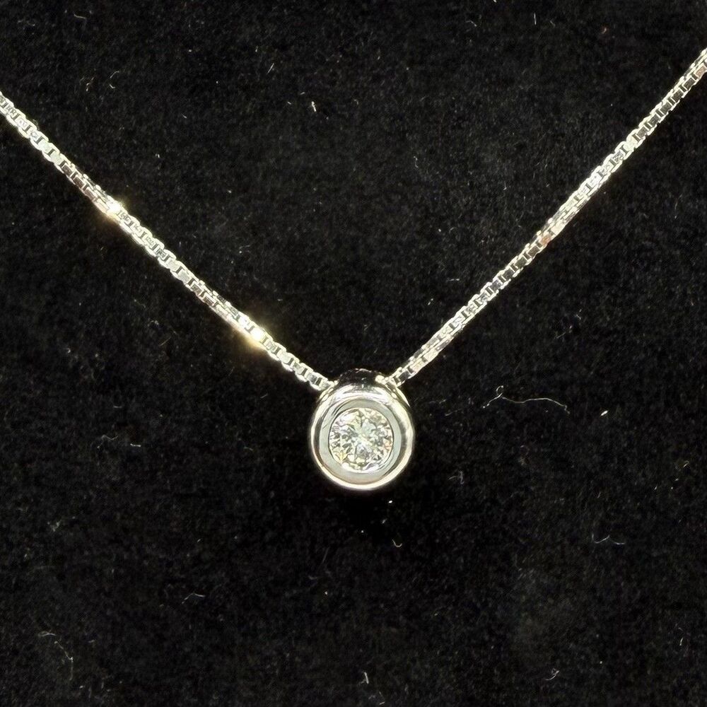 14K Gold .25 CT Diamond Pendant Necklace SI1 H/I 18" Chain